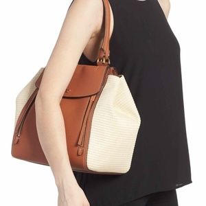 Tory Burch Half-Moon Straw Tote